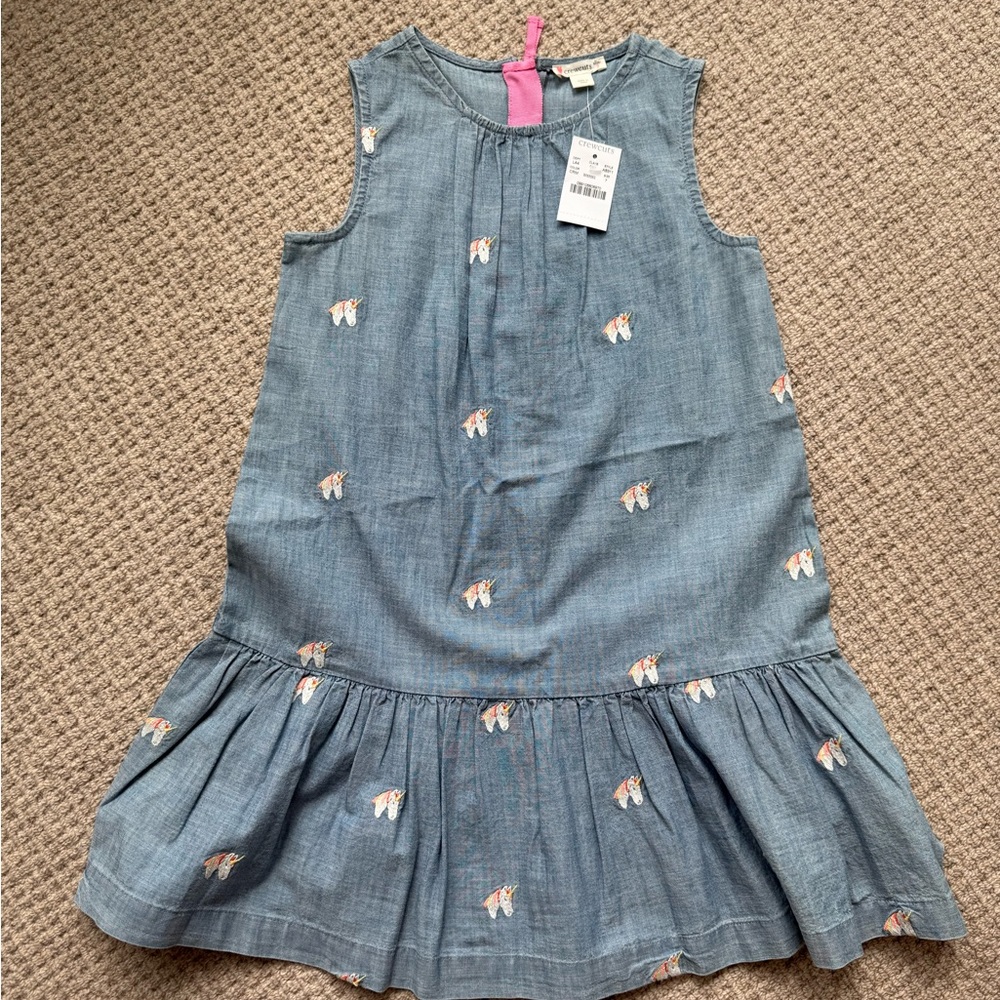 Crewcuts Blue Sleeveless Sundress with Pleated Skirt